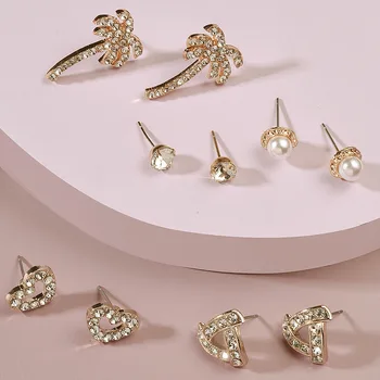 

E8320 One Week Set Combination Ear Stud Female Hipster Korean-style Cute Week Earrings Simple Ear Rings Hot Sales