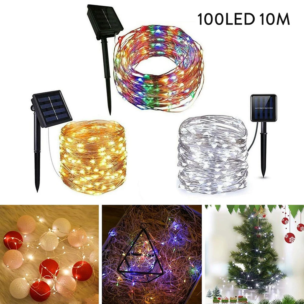 10M 100 LED Outdoor Solar Rope String Light Fairy Lights Xmas Tree Lamp Decor 10M 100 LED Outdoor Solar Rope String Light Fairy Lights Xmas Tree Lamp Decor