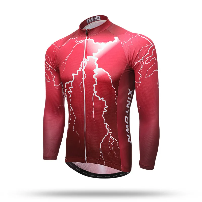 

Xintown Riding Clothes New Style Spring And Autumn Long-sleeved Upper Garment Men's Bicycle Lightning Red