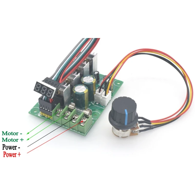 DC Motor Driver Controller PWM DC 6V-60V 30A Motor Regulator with A Digital Display 