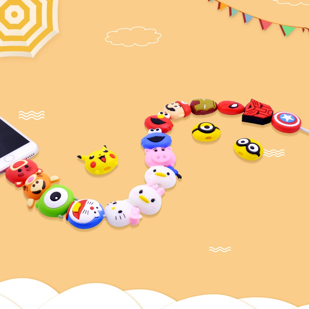 CHIPAL Tsum Animal Cable Protector for iPhone USB Charger Wire Winder Cartoon Bites Organizer Chompers Cute Bite Phone Holder