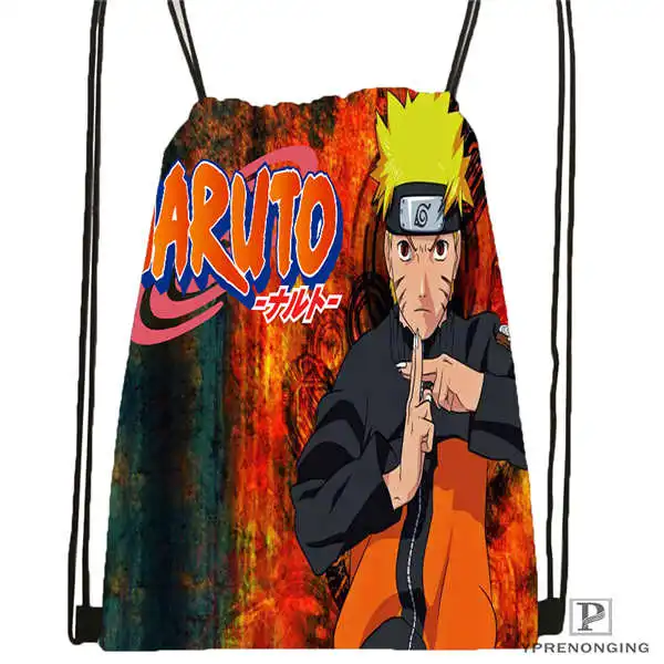

Custom Naruto Cartoon @1Drawstring Backpack Bag Cute Daypack Kids Satchel (Black Back) 31x40cm#180612-02-27
