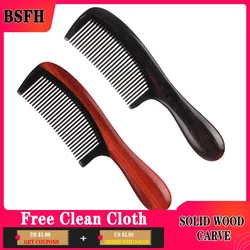 Natural Hand-polished Black Buffalo Horn Splicing Wood Massage Comb Hot Straightener Hair Wood Combs for Women