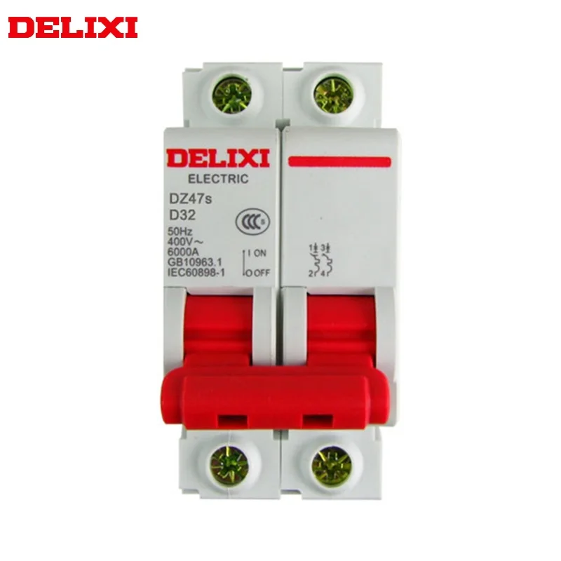 Миниатюрный автоматический выключатель DELIXI MCB DZ47S 6KA 2P Тип D 1A 2A 3A 4A 6A 10A 16A 20A 25A 32A 40A
