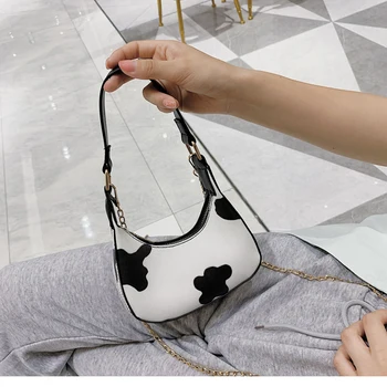 

small Cow pattern handbag and purse High quality designer Handbags and purse 2020 fashion new women shoulder crossbody bag