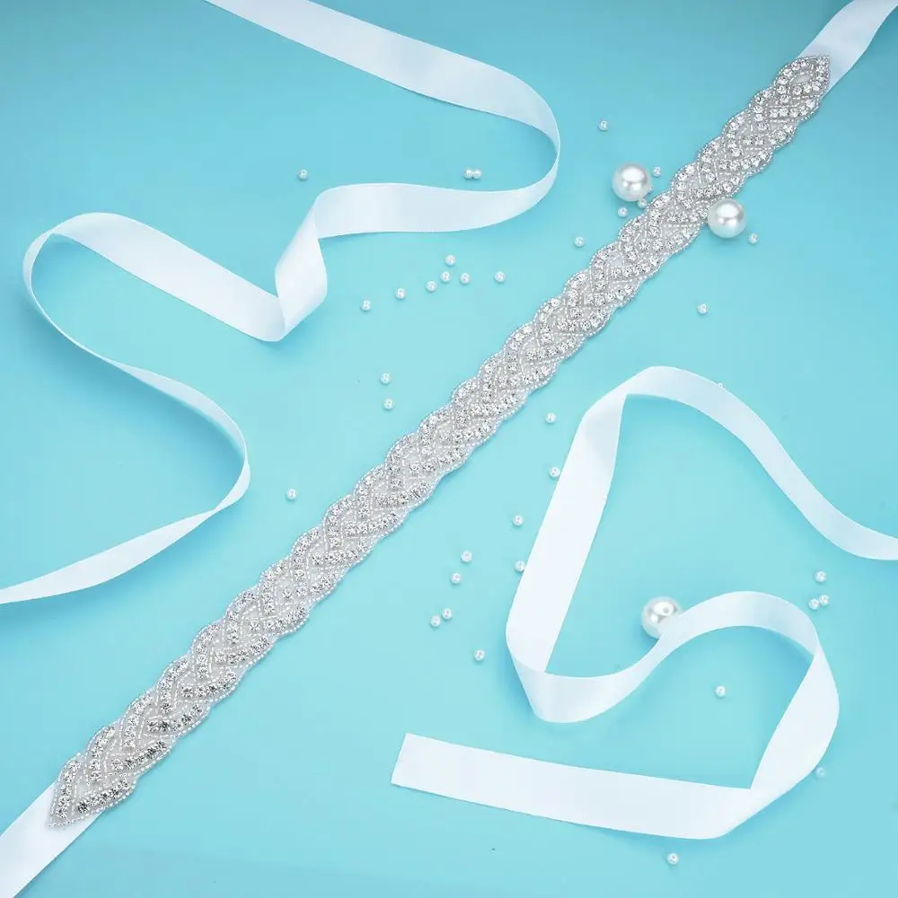 Rhinestone Bridal belt wedding crystal diamond wedding dress accessories belt sash 1PC WDD1053 bridal waistband