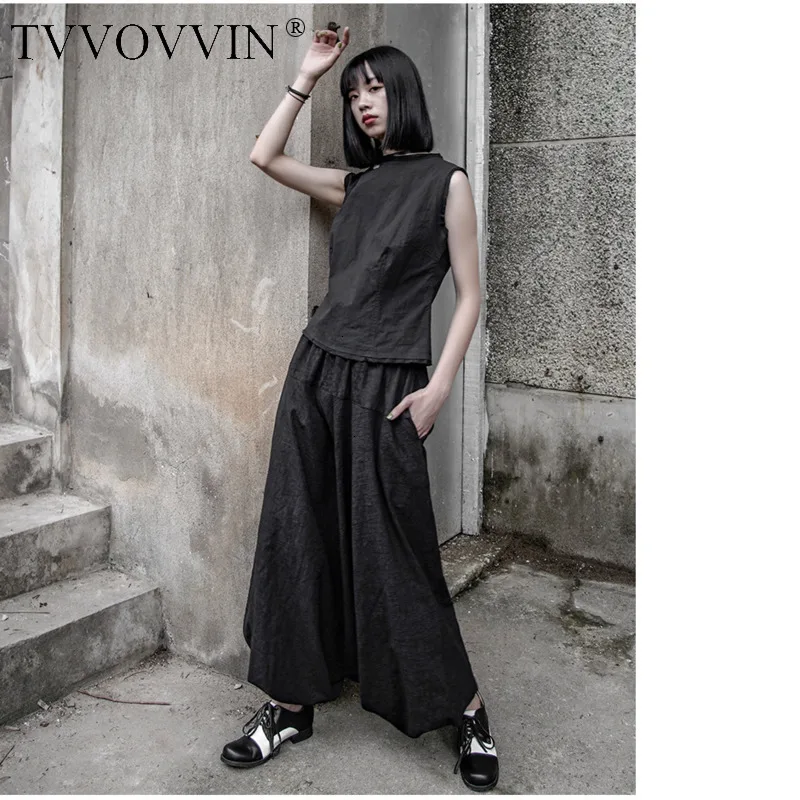 TVVOVVIN/Новинка года; сезон осень; Лидер продаж; однотонные хлопковые брюки в непальском стиле с шаговым швом; свободные танцевальные брюки в темном стиле; унисекс; L188