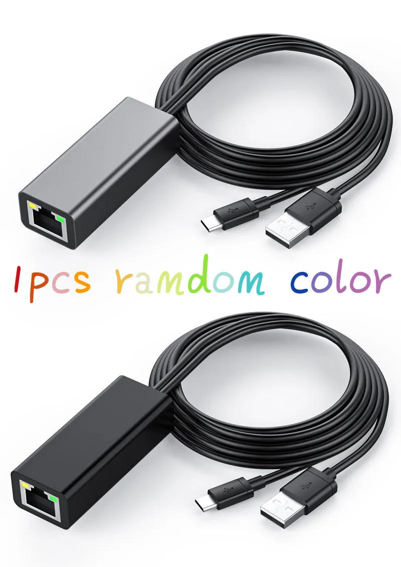 2nd Fire tv Stick HD 480 Мбит/с Micro USB2.0 к RJ45 Ethernet адаптер 10/100 Мбит/с для нового Fire tv/Google Home/Chromecast - Цвет: 1pcs Random color