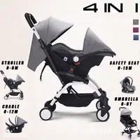 4 в 1 четыре колеса коляска детская коляска складная детская спальная корзина безопасное детское сидение зонтик детская коляска Pam