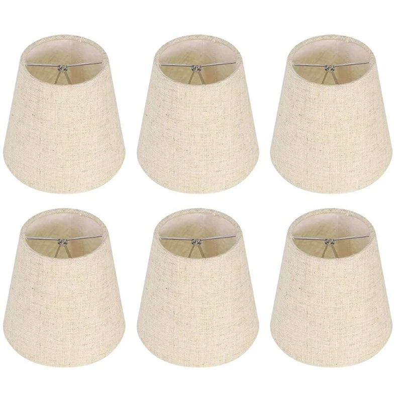 Fuloon Set of 6 Clip On Lamp Shade Kit Little Upright Candle Chandelier Drop Set 