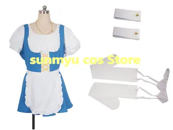 

Customize,Free Shipping! Super Sonic Blue maid clothes Cosplay Costume,Custom Size Halloween Wholesale Good Quality
