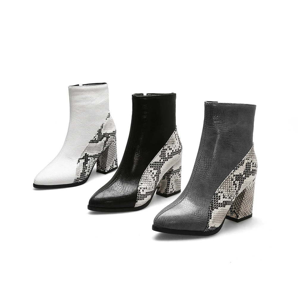 BONJOMARISA New 32-43 INS Hot Fretwork Patchwork Booties Ladies Winter Add Fur Ankle Boots Women 2019 High Heels Shoes Woman BONJOMARISA New 32-43 INS Hot Fretwork Patchwork Booties Ladies Winter Add Fur Ankle Boots Women 2019 High Heels Shoes Woman