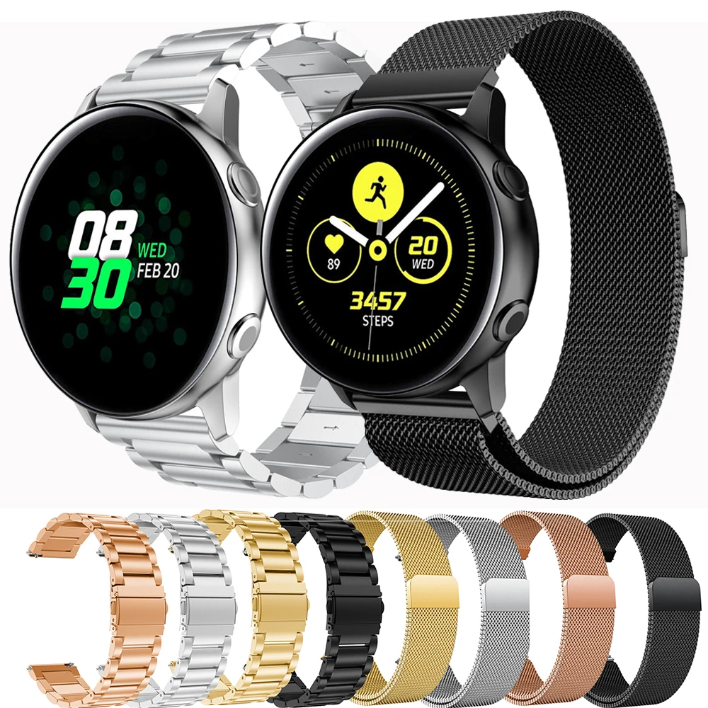 Ремешок для часов из нержавеющей стали Samsung Galaxy Watch 42 мм Active 2 40 44 мм|Ремешки часов| |