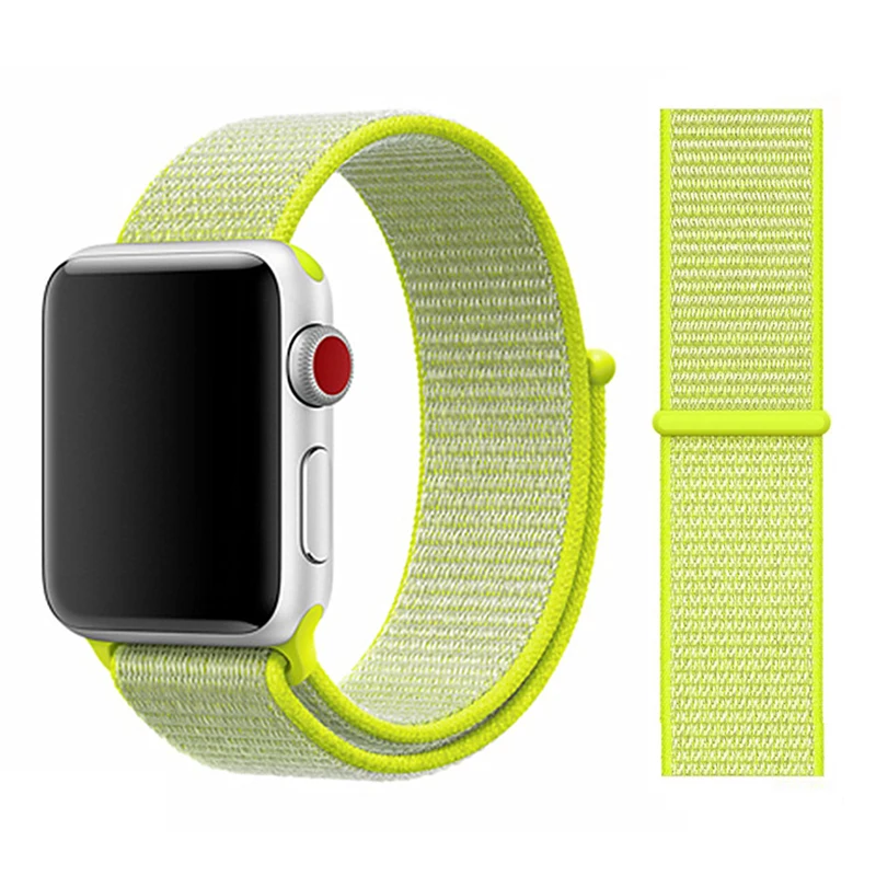 Light yellow Нейлоновый ремешок для Apple watch 5 ремешок 44 мм 40 мм iWatch ремешок 42 мм 38 мм спортивный ремешок для часов Браслет Apple watch 4 3 2 1 38 40 44 мм - Цвет ремешка: Light yellow