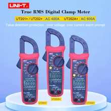 UNI-T цифровой клещи True RMS UT201+ UT202+ UT202A+ AC DC 400-600A клещи мультиметр автоматический диапазон защита от ложного обнаружения