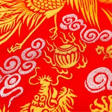 75x100 см модная жаккардовая полиэфирная ткань из парчи с изображением дракона и феникса для домашнего текстиля