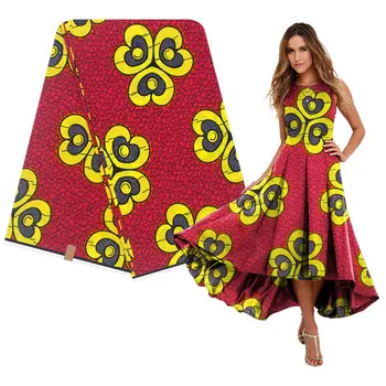

Red wax fabric african Star pattern cotton wax for wedding H200514