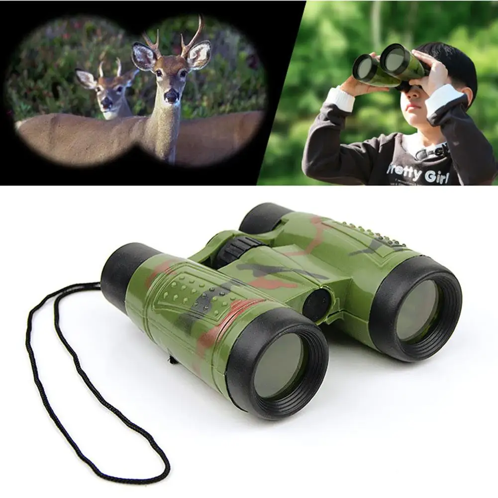 6x30 Binoculars Children Simulation Adjustable CS Hunting Field Survival Telescope Toy Adjustable Child Telescope Bright Colours