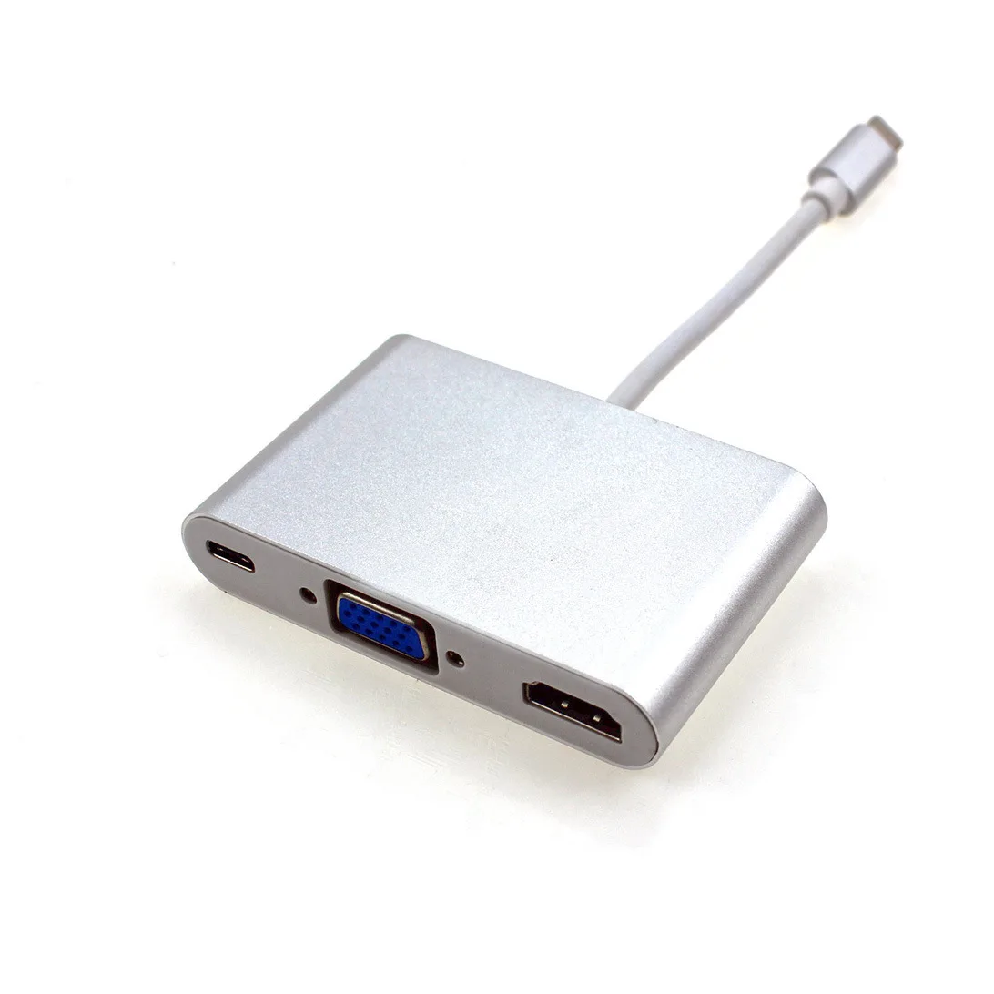TYPE-C к HDMI + VGA с аудио пять в одном многофункциональная зарядка PD USB 3,0 концентратор