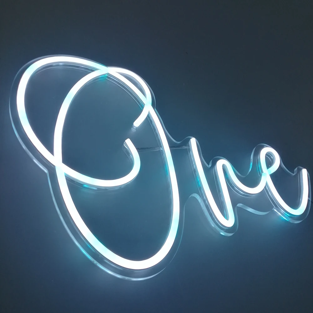 Birthday Custom Made  Number One Neon Sign Phrase Led Lights Party Wedding Wall Art Home Bar Light Personalized Decor