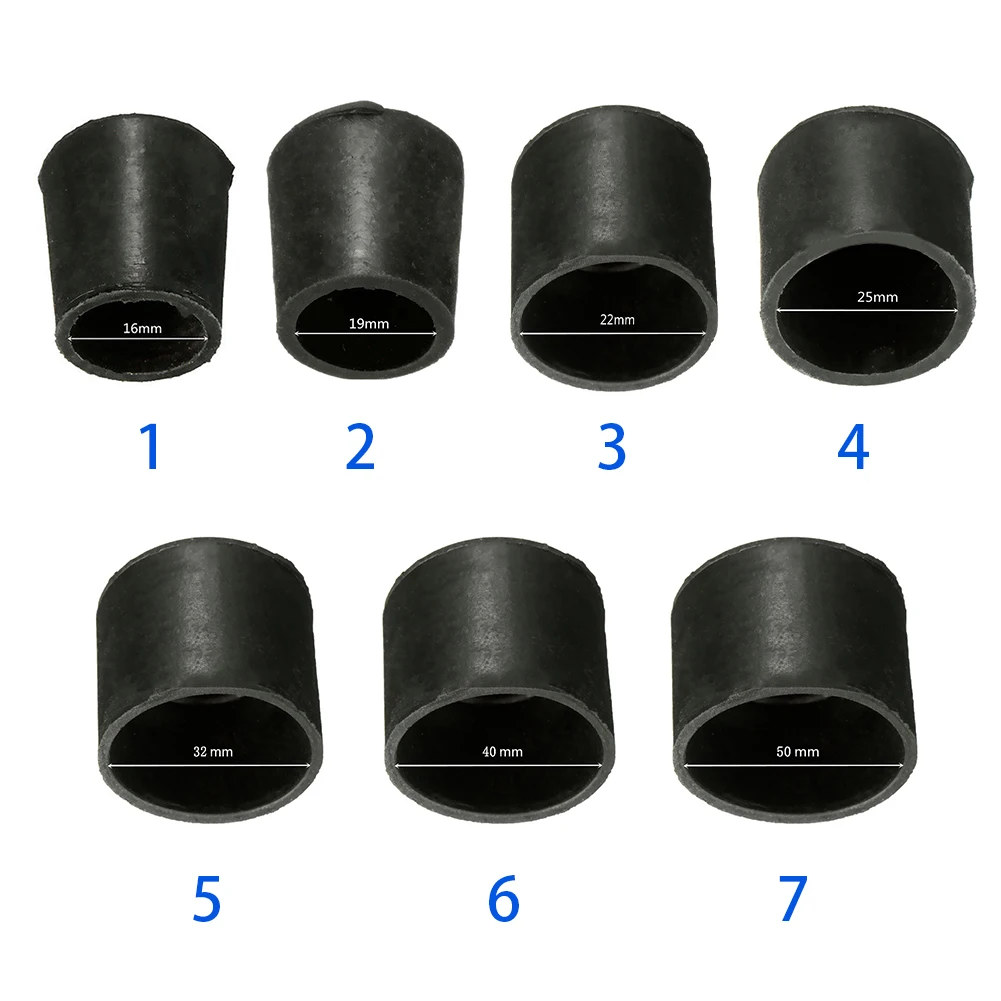 4pcs/8Pcs 16mm, 19mm, 22mm, 25mm, 32mm, 40mm, 50mm Rubber Chair Ferrule Anti Scratch Furniture Feet Leg Floor Protector Caps images - 6