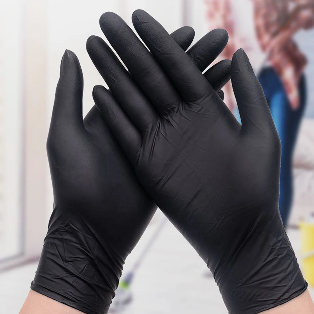 Black disposable gloves powder free latex free 20PCS mechanic tattoo beauty care body art gloves S/M disposable gloves