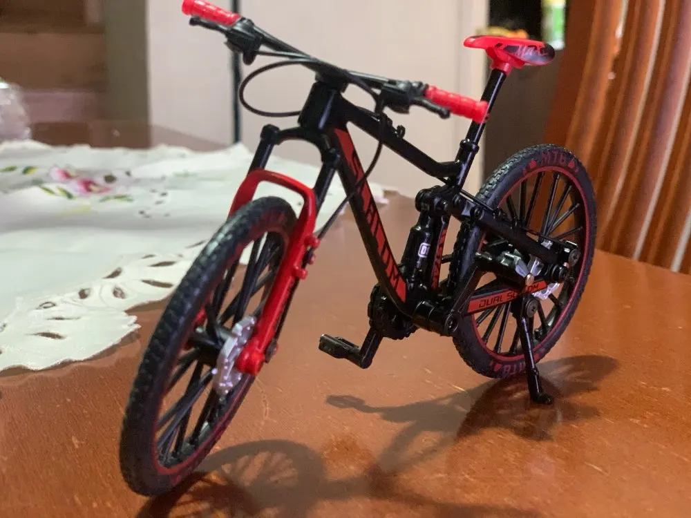 dedo montanha bicicleta bolso diecast simulação metal
