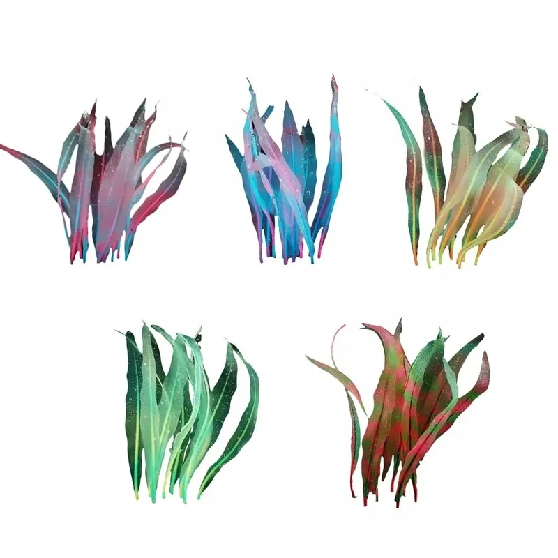 

Искусственное растение из смолы 18 см, трава, силиконовое ворсовое украшение, светящийся эффект, аквариумный ландшафт, водные принадлежности для домашних животных