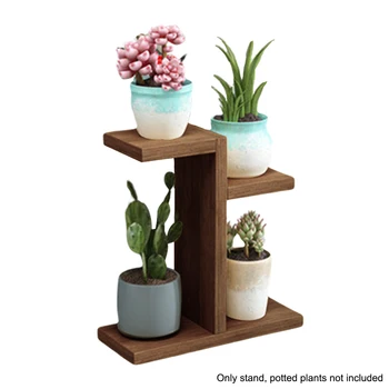 

Space Saving Flower Holder Gift Modern Desktop Free Standing Multi Layers Balcony Indoor Decoration Wood Plant Stand Garden
