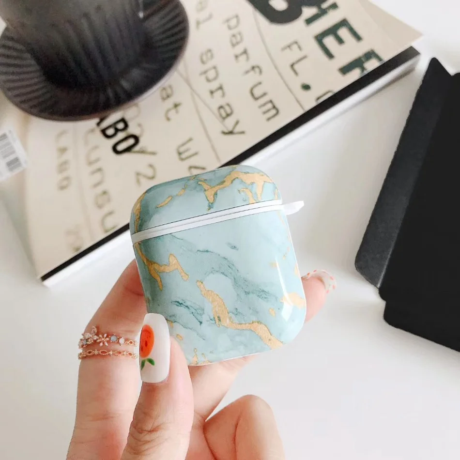 Роскошный чехол для Airpods 2 Чехол мраморный чехол для наушников для Apple Airpods беспроводной Bluetooth чехол для наушников Air Pods Earpods - Цвет: 531G