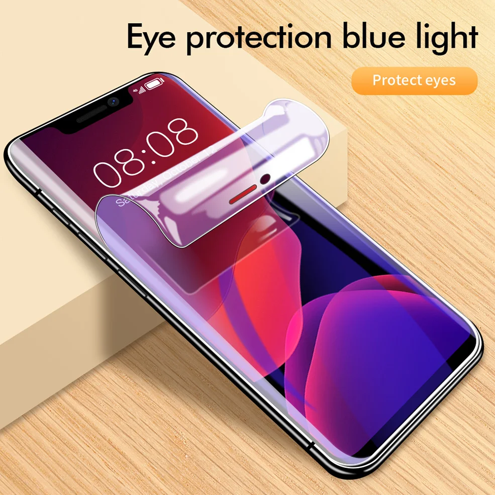 2PCS 100D Anti-blue light Hydrogel Film For iPhone 11 Pro Max Xr X Xs Screen Protector 7 8 Plus | Мобильные телефоны и
