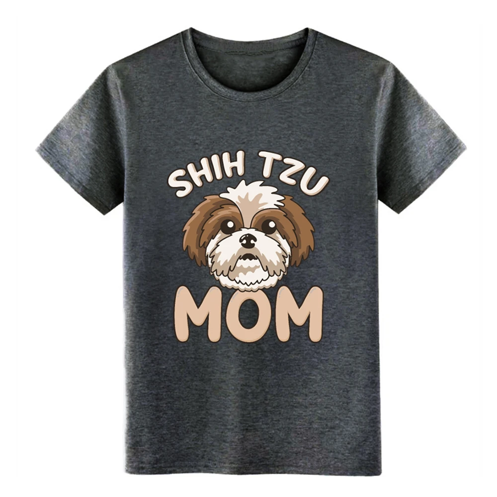 Новинка, Мужская футболка с надписью Shih Tzu для мамы, Милая футболка с собачкой, подарок для мамы, индивидуальная хлопковая футболка, европейский размер, S-3xl, базовая Однотонная футболка