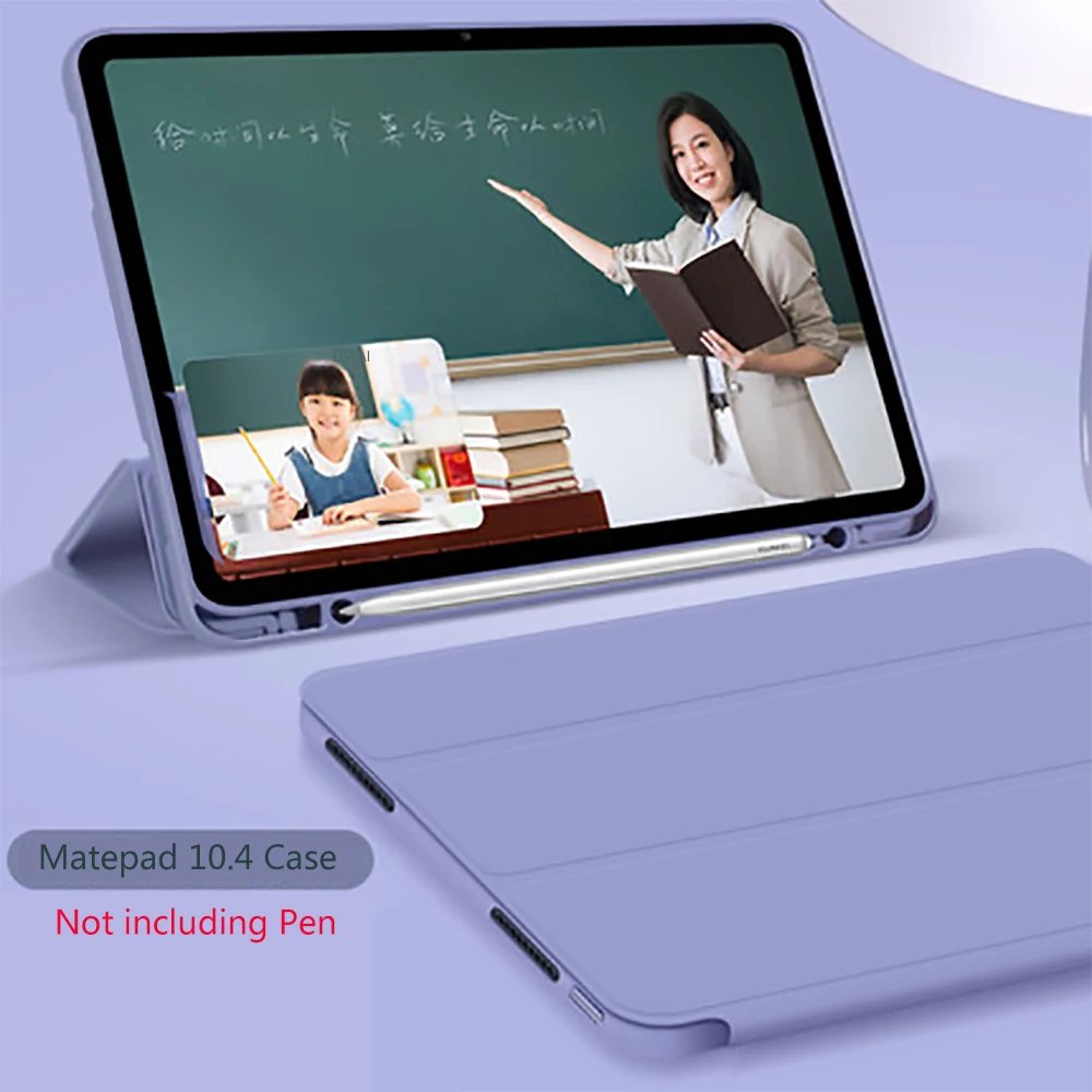 Capa de Silicone Tri-fold com Suporte para Lápis Capa para Huawei Matepad 10.4 Lte 10.4 Modelo Bah3-w09 Modelo 2023 2023