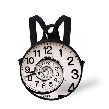 

THIKIN Creative Clock Print Round Backpack for Girl Mini Messenger Bag for Kids Casual Zipper Coin Purse Travel Bag Girl Satchel