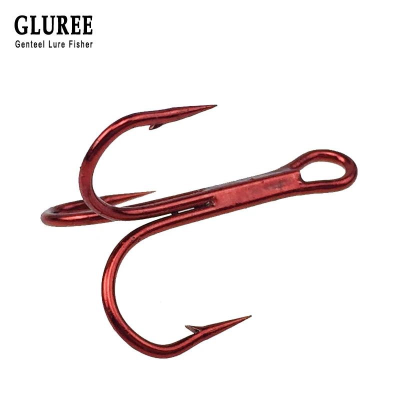 Рыболовный крючок GLUREE 50 шт./лот 8 #6 #4 # из высокоуглеродистой стали тройной