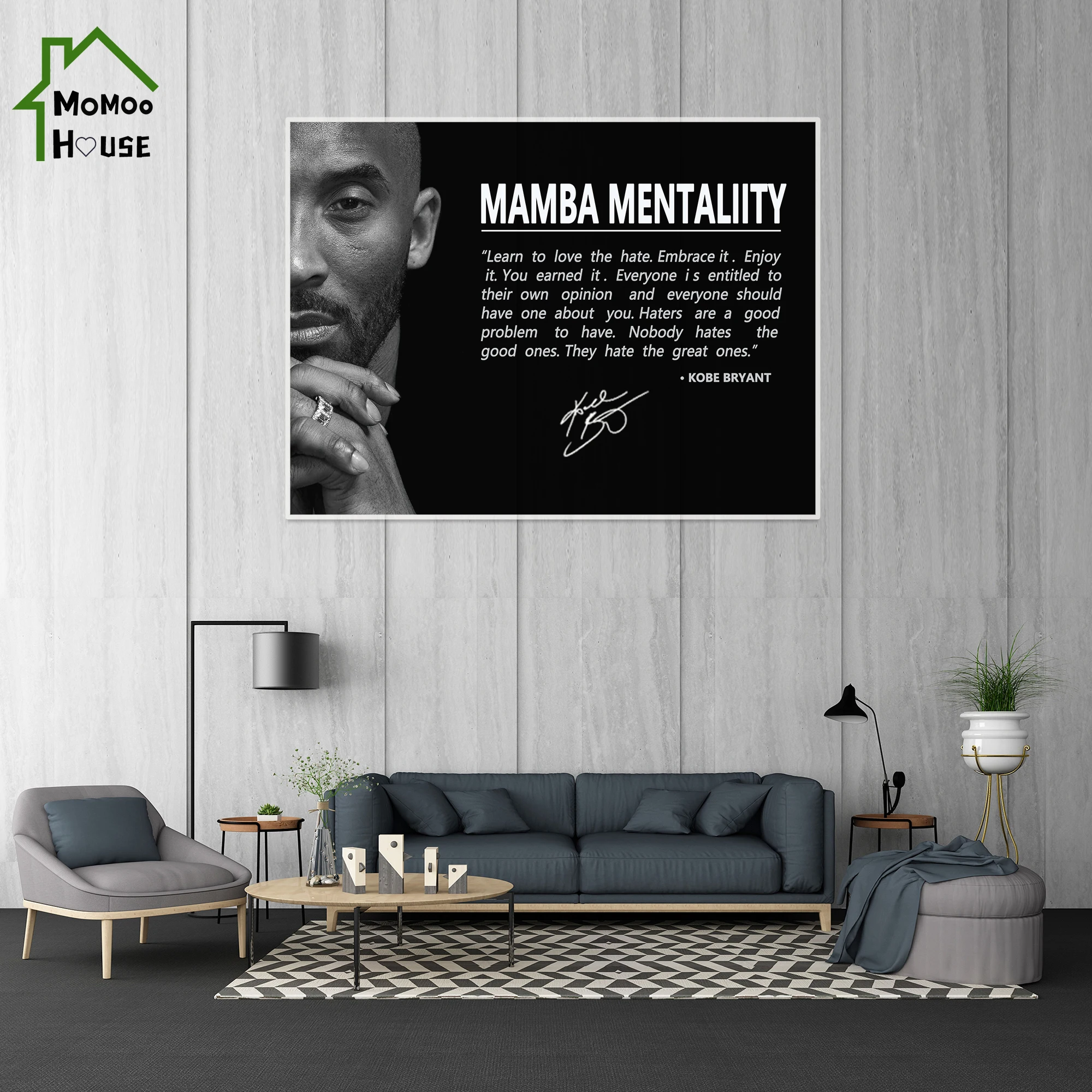 Black and White Famous Basketball Star Kobe Bryant Mamba Spirit Canvas Paintings Commemorative Posters Home Decor | Дом и сад