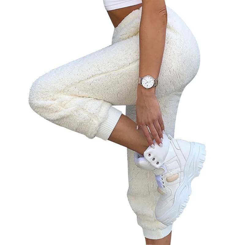 Pants Women Joggers Solid Color Female Winter Plush Cropped Trousers Warm Thickening Pants Hot Sale Women Clothes Fashion