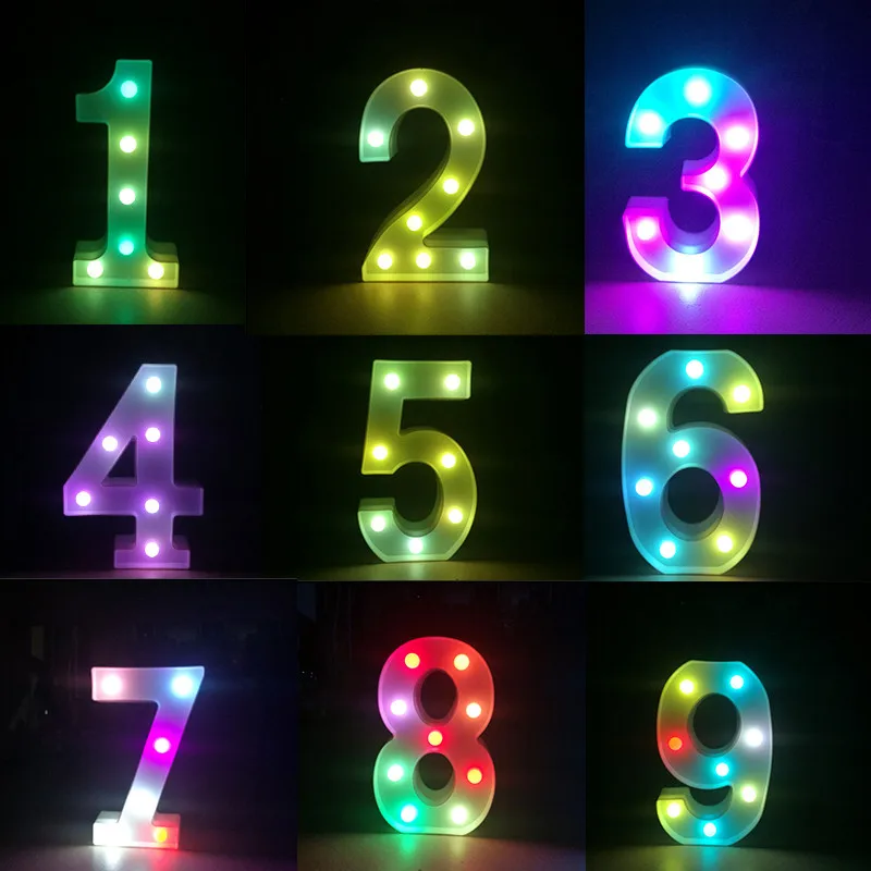 

1Pcs Colorful Number 0-9 LED String Night Light Lamp For Kids Adult Birthday Party Baby Shower First Anniversary Wedding Supplie