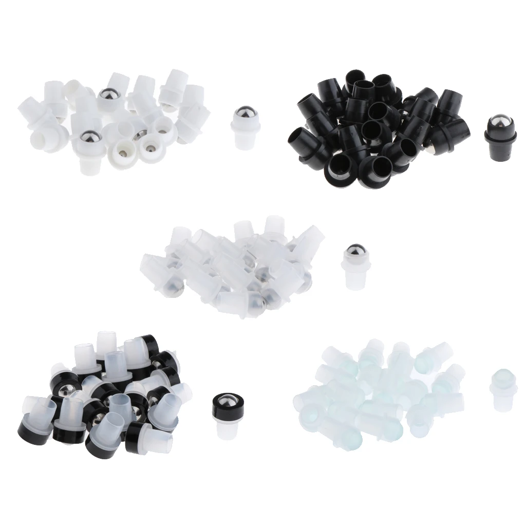20x Pure Perfume Essential Oils Bottles Metal Roller Ball Inserts Replacement Parts 9.8mm