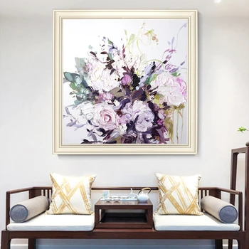 

Hand-painted Oil Paintings Abstract Floral American E Hall Dining Room Restaurant Decorative Painting Murals Modern Light Luxury