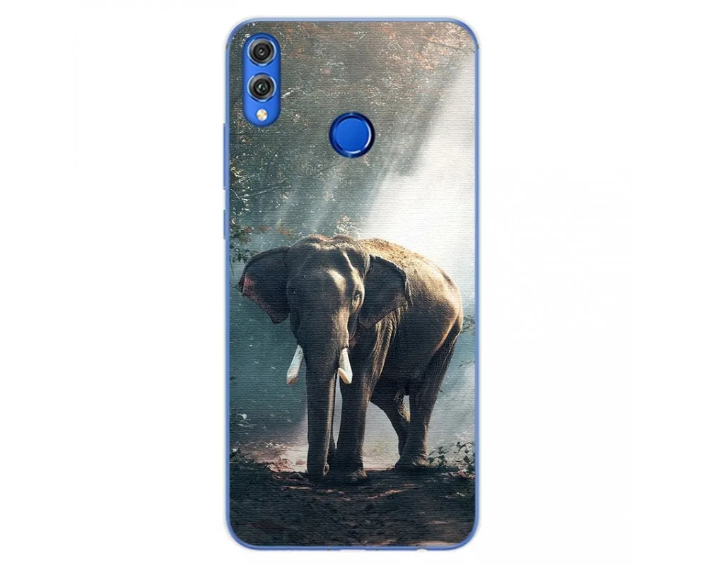 Чехол Модный гелевый для huawei Honor 8X дизайн с нарисованным слоном девочек |