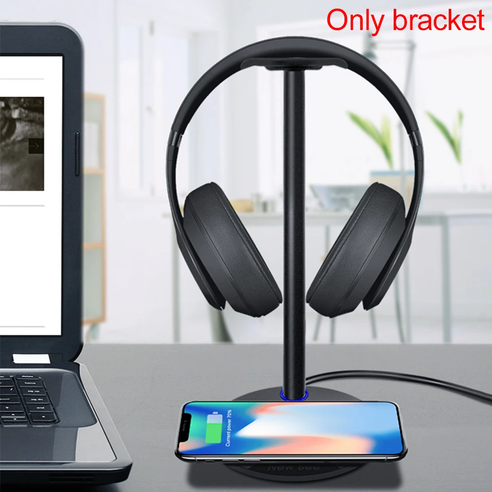 Headset Stand Aluminum Alloy Non Slip for Samsung Smartphone Charger Headphone Wireless Charging Holder Universal Holder