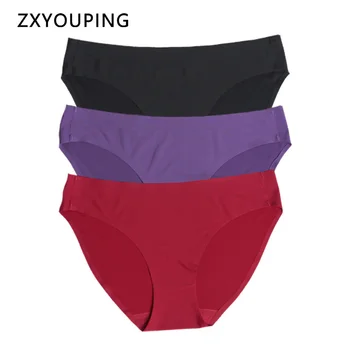 

3Pcs/Lot Solid Color Briefs Seamless Panties Women Sexy Low Rise Underwear XS-L EU Size Lingerie Female Intimates Plus Size Lady