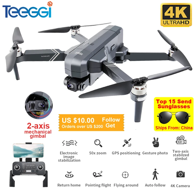 US $107.13 SJRC F11 PRO 4K GPS Drone With WiFi FPV 4K HD Camera Twoaxis Antishake Gimbal Brushless RC Drone Quadcopter VS SG906 Pro 2 Dro