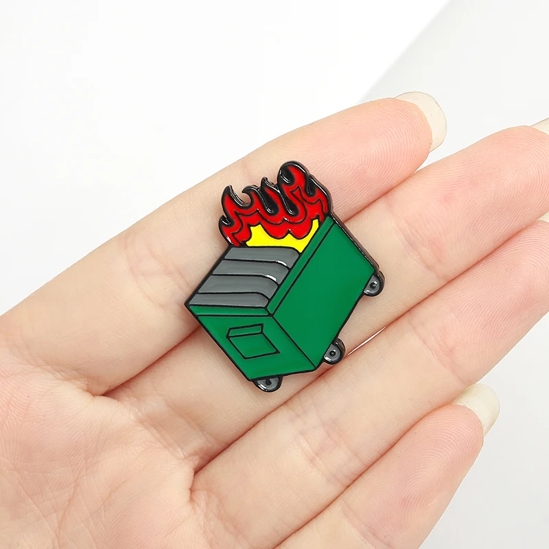 QIHE Jewelry Dumpster Fire Enamel Pins Bad Hair Day Brooches Badges Fashion  Pin New year Gifts for Friends Wholesale - AliExpress