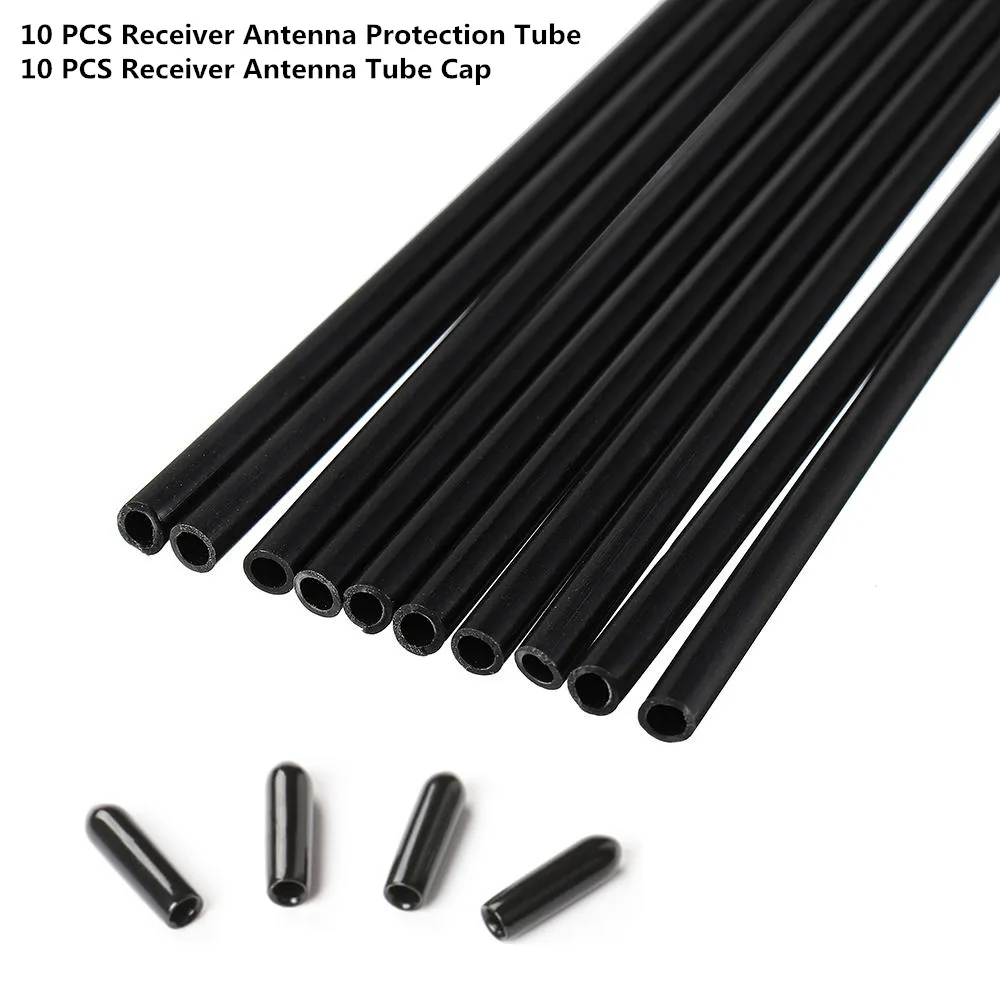 20PCS 150mm Black Receiver Antenna Protection Tube with Cap Cover Fixed Pipe Shielded for FLYSKY FRSKY TBS Receivers | Игрушки и хобби