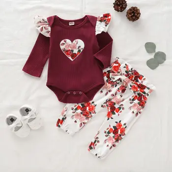

2PCS Toddler Kids Baby Girl Floral Outfit Clothes Romper Bodysuit+Pants Leggings