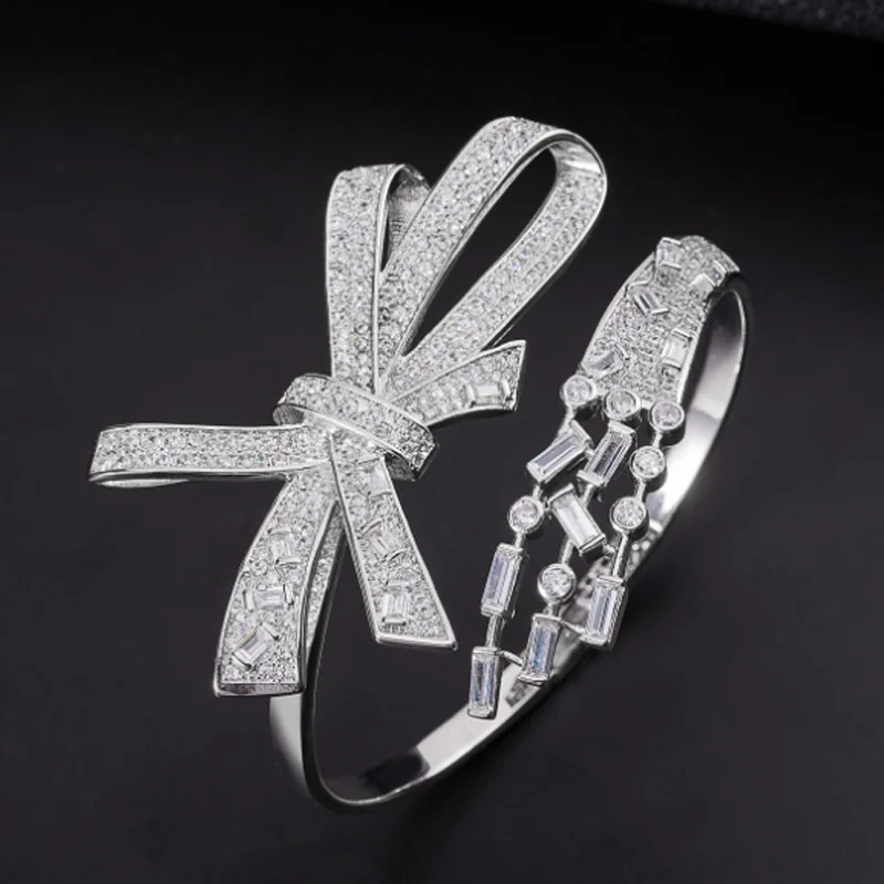 Rhodium Whtie Zlxgirl женская форма чаши браслет и аксессуары для браслетов кубический цирконий браслет мужской женский свадебный Ювелирные изделия Подарки для пары - Окраска металла: Rhodium Whtie