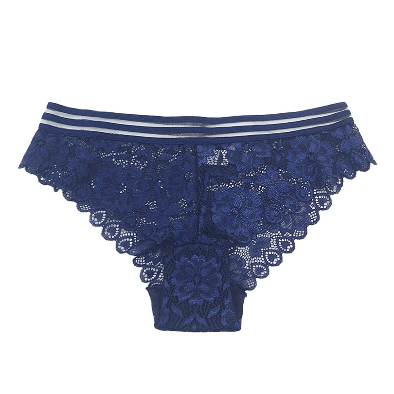 Floral Lace Sexy Lingerie Women Solid Women's Underpants Low Waist Splice Briefs Panties Ropa Interior Femenina 30DEC0257