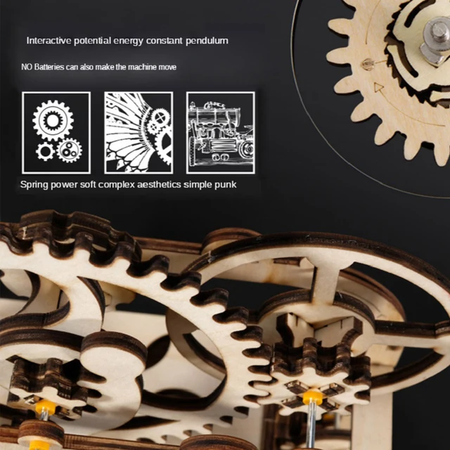 Wooden Marble Run Model Kit 3D Mechanical Puzzles For Kids Adults DIY Toys And Play House Toys 4